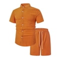 thumbnail image 1 of toraway Mens Suits 2 Piece Classic Fit Mens Spring and Summer Leisure Sports Comfortable Breathable Sweat Absorbing Short Sleeved Shorts Two Piece Set XXL, 1 of 4