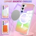 thumbnail image 5 of for Samsung Galaxy S23 Plus 5G Case Magnetic 【Support for Magsafe】 Bling Laser Florescent Iridescent Crystal Luxury Case Camera Protector + 2* Screen Protector Shockproof Edge Cover Case, 5 of 12