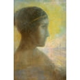 thumbnail image 2 of Redon, Odilon 13x18 Gold Ornate Wood Framed with Double Matting Museum Art Print Titled - Head of a Young Woman in Profile, 2 of 4
