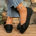 thumbnail image 3 of Bowknot Ballet Flat Shoes for Women Comfy Round Toe Walking Shoes Casual Slip on Wedding Dressy Shoes Black Size 6.5, 3 of 7