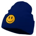 thumbnail image 2 of Smile Face Embroidered Long Beanie - Royal OSFM, 2 of 5