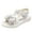 White-1, variant on Pedort Girls Sandals Shoes Toddler Girls Sandals Summer Open Toe Flats Shoes Glitter Dress Sandals for Little Kid Big Kid Pink,35
