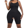 thumbnail image 2 of POUNOO Womens Ribbed Bodysuits Slim Fit Spaghetti Strap Crotchless Design Bodycon Fit Activewear Style Shapewear Gift, 2 of 5