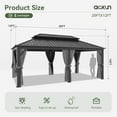 thumbnail image 2 of Aoxun 12'x20' Hardtop Gazebo, Outdoor Galvanized Steel Double Roof Canopy with Netting and Curtains for Garden, Patio, Lawns, Gray, 2 of 8