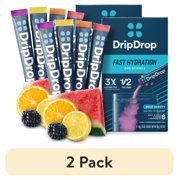(2 pack) DripDrop Electrolyte Powder Drink Mix for Dehydration Relief Fast, Bold Variety, 0.35 oz, 8 Count Packets