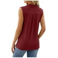 thumbnail image 5 of Womens Tank Tops Loose Fit Womens Summer Tank Tops Women Ladies Sexy V Neck Lace Trim Tank Tops Dressy Camisole Casual Loose Sleeveless Tunic Blouse Shirts Wine XXL, 5 of 6