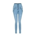 thumbnail image 4 of Viikei Pants for Women Plus Size Womens Pants Womens Jeans Clearance High-Waist Elastic Denim Small Feet Cropped Jeans, 4 of 9