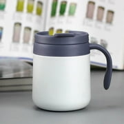 Round Bottom Business Coffee Thermal Mug With Handle, 350ml Travel Flat Bottom Glass Keeps Coffee, Tea, Drinks Hot Or Chilled