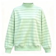 thumbnail image 4 of Horkkom Mock Neck Sweatshirt Loose Striped Print Pullover Sweatshirt for Women Soft Trendy Sweatshirt M, 4 of 4