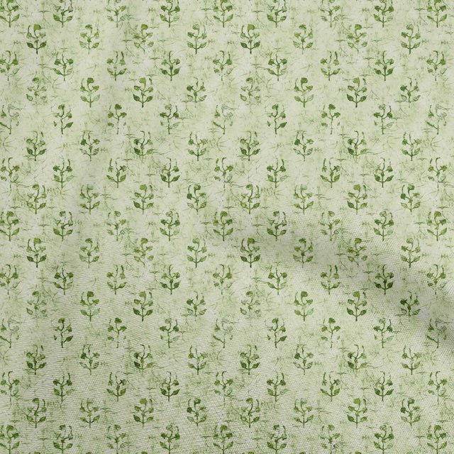 oneOone Viscose Chiffon Green Fabric Aian Batik Sewing Material Print Fabric By The Yard 42 Inch Wide