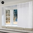 thumbnail image 2 of Extra Long 108" x 100" White Color Knitted Lace Room Dividing Curtains Total Width 216" (18 Feet) with 16 Grommets Room Dividing Curtains, 2 of 8