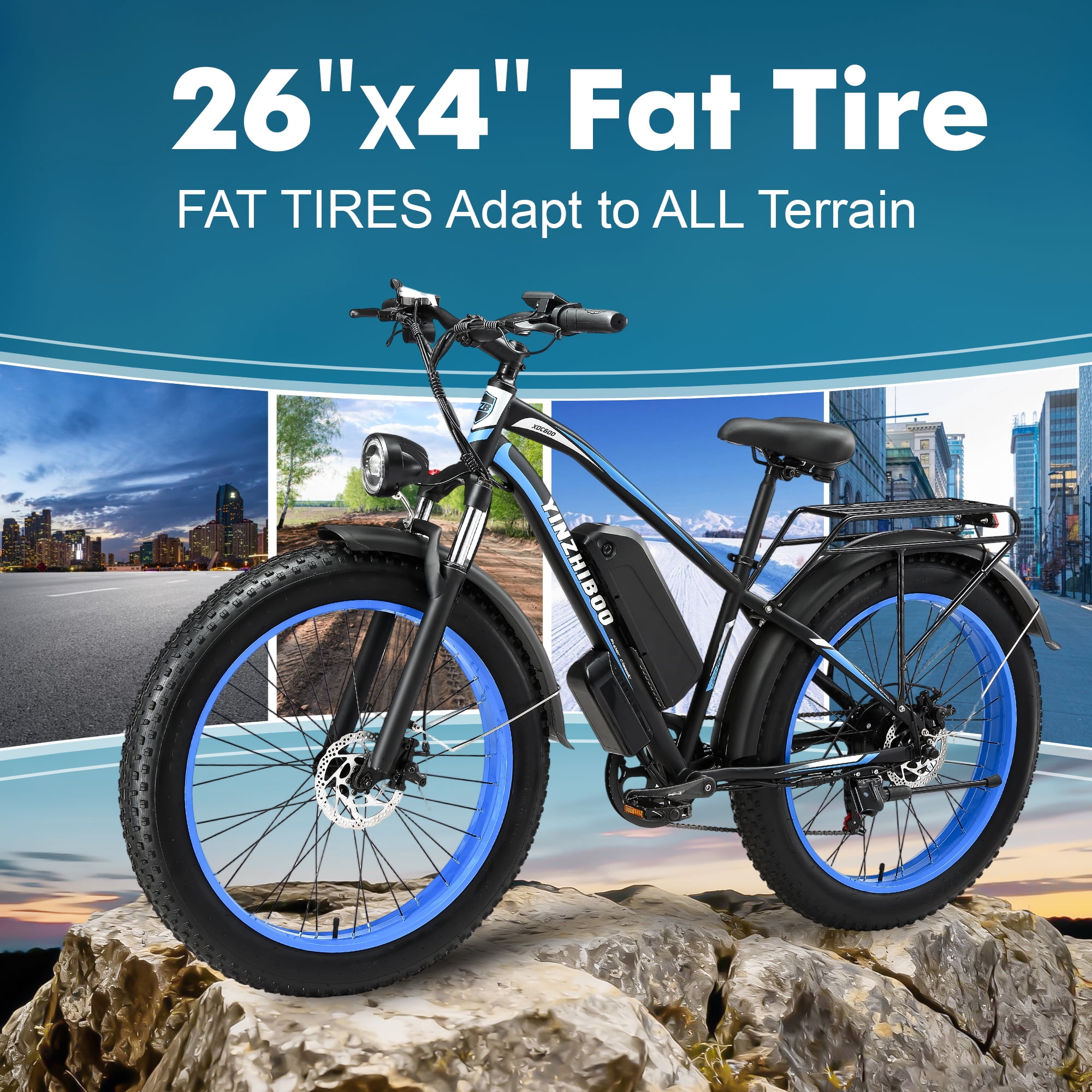 Electric Bike for Adults ,2000W Peak Motor, Off-Road E-Mountain Bike,32 MPH Max Speed 26"x4.0" Fat Tire E Bike,48V 17.5Ah Battery,UL2849