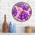 thumbnail image 6 of Wall Clock Battery Operated Non-Ticking Silent for Living Room Bedroom Kitchen Office Decor Purple Grape and Dots 9.5", 6 of 10