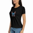 thumbnail image 4 of Womens Oversized Tshirt Graphic Butterfly Tees Crew Neck Summer Short Sleeve Cute Casual Basic Tees Tops S-3XL, 4 of 8