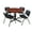 Cherry / Black, variant on Romig Pillar 48 in. Round X-Base Breakroom Table- Maple & 4 M Stack Chairs- Black