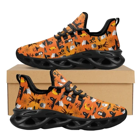 

Red Blood Printed Casual Sneakers Outdoor Breathable Lace-up Cushion Mesh Shoes Lightweight Footwear Halloween Gifts
