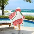 thumbnail image 3 of Yayeee Kids Hooded Towels Toddler Soft Absorbent Beach Bathing Wrap 50" x 23.5", Cute Watermelon, 3 of 5