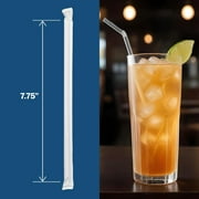 Tender Gentle Clear Plastic Straws, Disposable - 400 Individually Wrapped Bendy Drinking Straws - 7.75