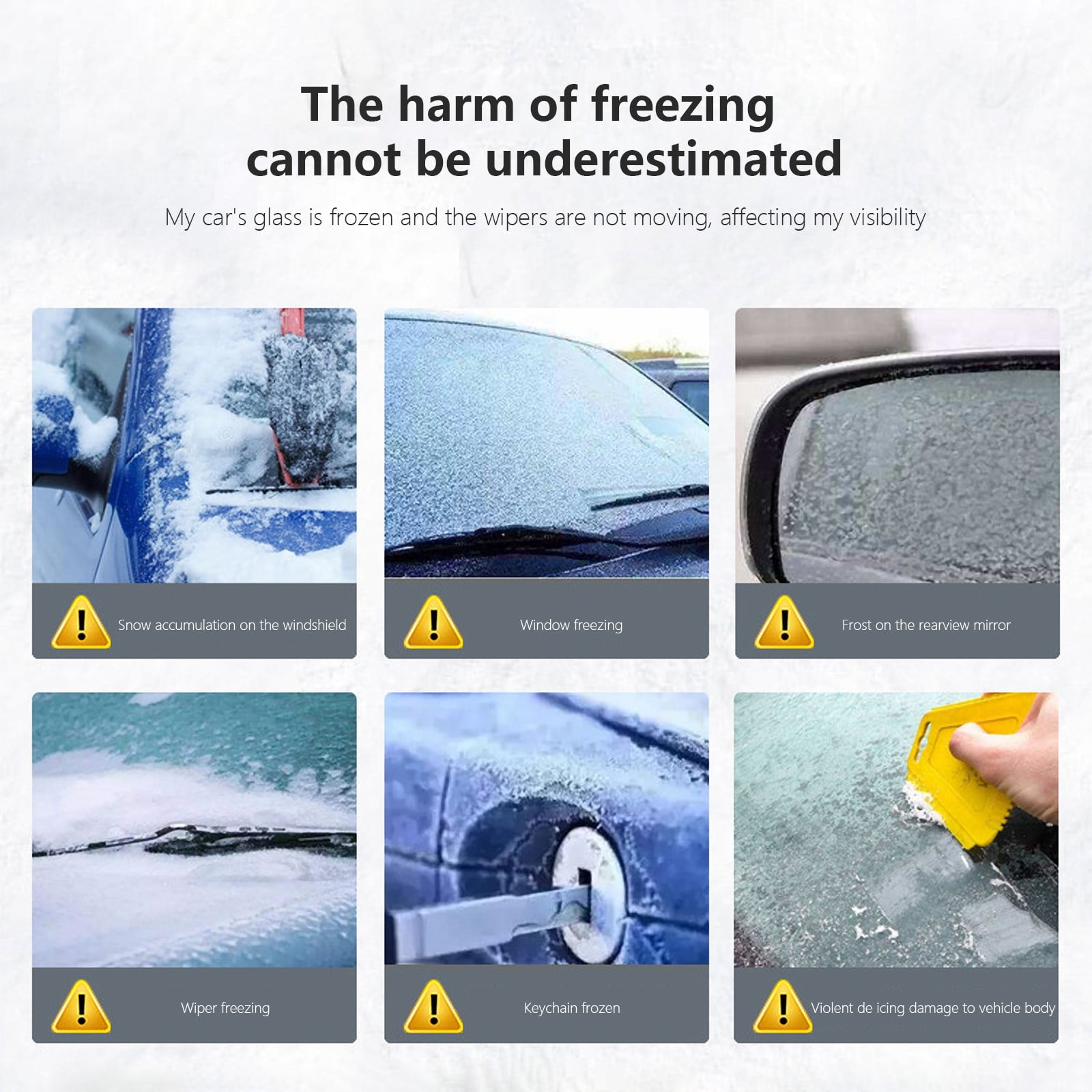 Menrkoo Auto Glass Deicer Car Deicing Snow Antifreeze Spray Winter  Windshield Defrost Refrigerator Ice Melter 500ml White Free Size 