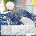 thumbnail image 2 of Starfish Coral Shell Bedding Duvet Cover Set Twin Size 4 Pieces Navy Blue Summer Beach Bedding Set with Zipper Closure, 1 Comforter Cover 68x86 Inches 1 Flat Sheet & 2 Pillow Cases, 2 of 7