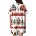 thumbnail image 3 of Picia Christmas Houses Pajamas Sets for Women Soft Short-Sleeved Pjs with Lounge Shorts Two Piece Sleepwear-Large, 3 of 9