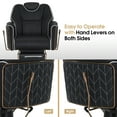 thumbnail image 5 of BarberPub Reclining Barber Chair, Two Sides Levers Salon Chair, Faux Leather, 5 of 11