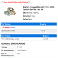 thumbnail image 2 of Starter - Compatible with 1994 - 2005 Cadillac DeVille 4.6L V8 1995 1996 1997 1998 1999 2000 2001 2002 2003 2004, 2 of 2