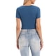 thumbnail image 3 of INSPIRAR CHIC Crop Tops para camisetas de manga corta ajustadas para mujeres, camisetas básicas de verano XS Gris Azul, 3 of 6