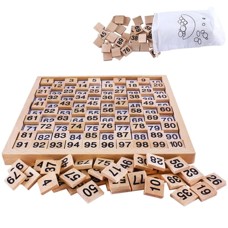 PPgejGEK Stocking Stuffers for Kids 100 Wooden Tiles Black Numbers Wood 100 Consecutive Numbers Wooden Tiles