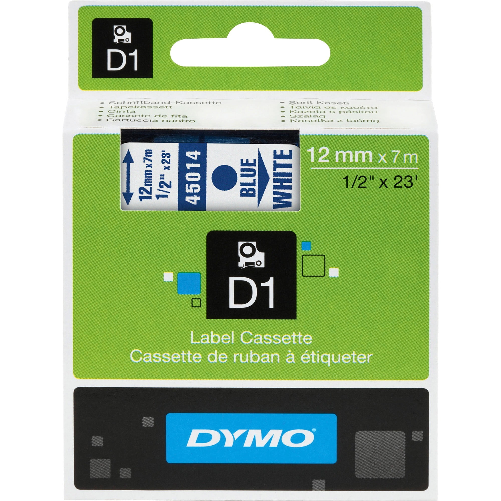DYMO D1 STANDARD LABELS BLUE/WHITE 1/2