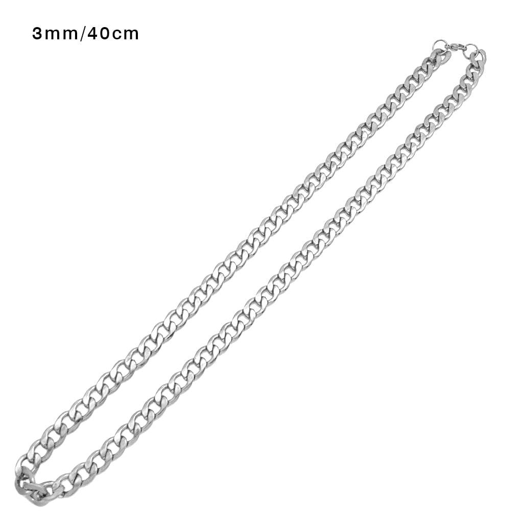 Vintage Style Neck Chain Women Men Hip Hop Design Stainless Steel Necklace Collar Neck Jewelry Silver 3mm 50cm Walmart Com