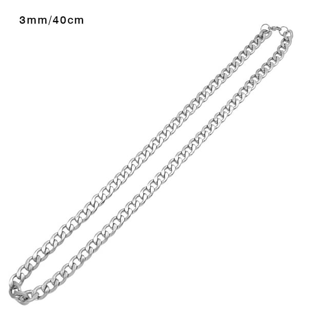 Vintage Style Neck Chain Women Men Hip Hop Design Stainless Steel Necklace Collar Neck Jewelry Silver 3mm 50cm Walmart Com