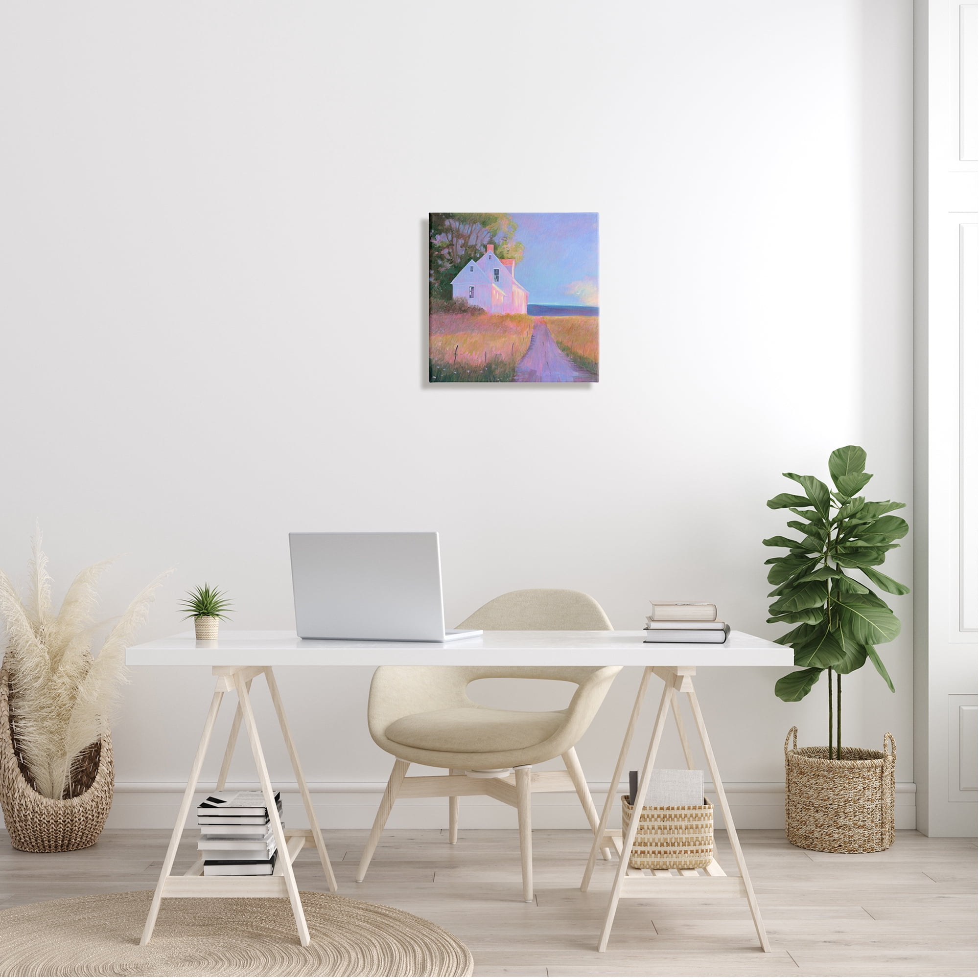 Stupell Industries Warm Sunlit Rural Seaside Cottage Path Painting Painting Gallery Wrapped Canvas Print Wall Art, Design by Sweetwater