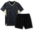 thumbnail image 4 of 2 Pack Boys' Soccer Jerseys, Quick Dry Athletic Short Sleeve V Neck T-Shirts for Youth Kids, Performance Tops Activewear Size 2XS-XL Black, 4 of 5