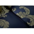 thumbnail image 5 of Chezmoi Collection Royal Luxury Jacquard Floral Comforter Set, Oversized King, Navy/Gold, 7-Piece, 5 of 7