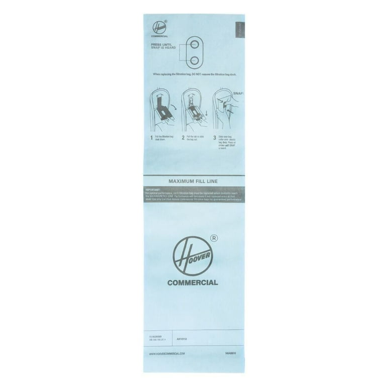 Hoover AH10159 Vacuum Bags - 10 Pack Replacement Paper Bags For CH95519 Commercial Vacuums