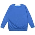 thumbnail image 4 of FAOWME Girls Fashion Solid Color Round Neck Long Sleeve Casual Sweatshirt Hoodie Pullover Sport Comfortable Tops Blue 2-3 Years, 4 of 4
