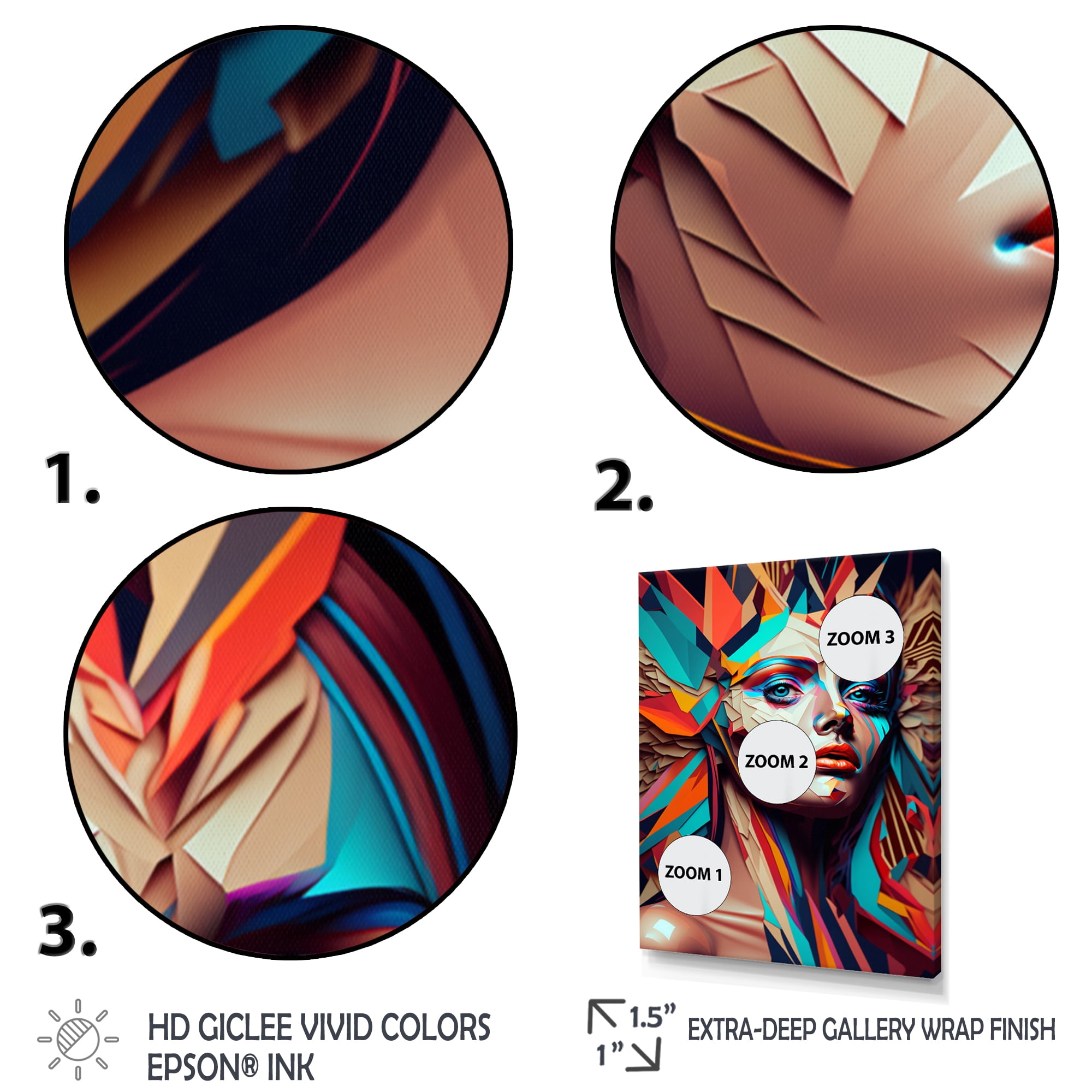 Designart Cubic Woman Portrait II Canvas Wall Art