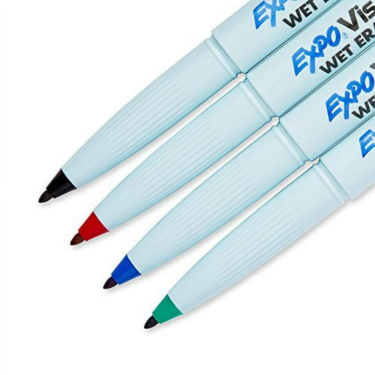 Wet Erase Markers Bulk Pack of 16 (12 Vibrant Colors) Fine Tip Overhead Tran