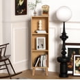 thumbnail image 6 of VAFHYLLIS 3 Cube Storage Organizer with Legs, 3 Tier Cube Low Bookcase Freestanding Storage Display Organizer for Home Office, Three-Cubes Open Shelf Bookshelf (Natural Oak, 3 Cube), 6 of 9