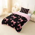 thumbnail image 2 of Erosebridal Cute Ribbon Bow Twin Comforter Sets 3-Piece for Girls,Teens Women Flying Butterfly Bedding Set,Pink Reversible,Breathable Home Decor, 2 of 6