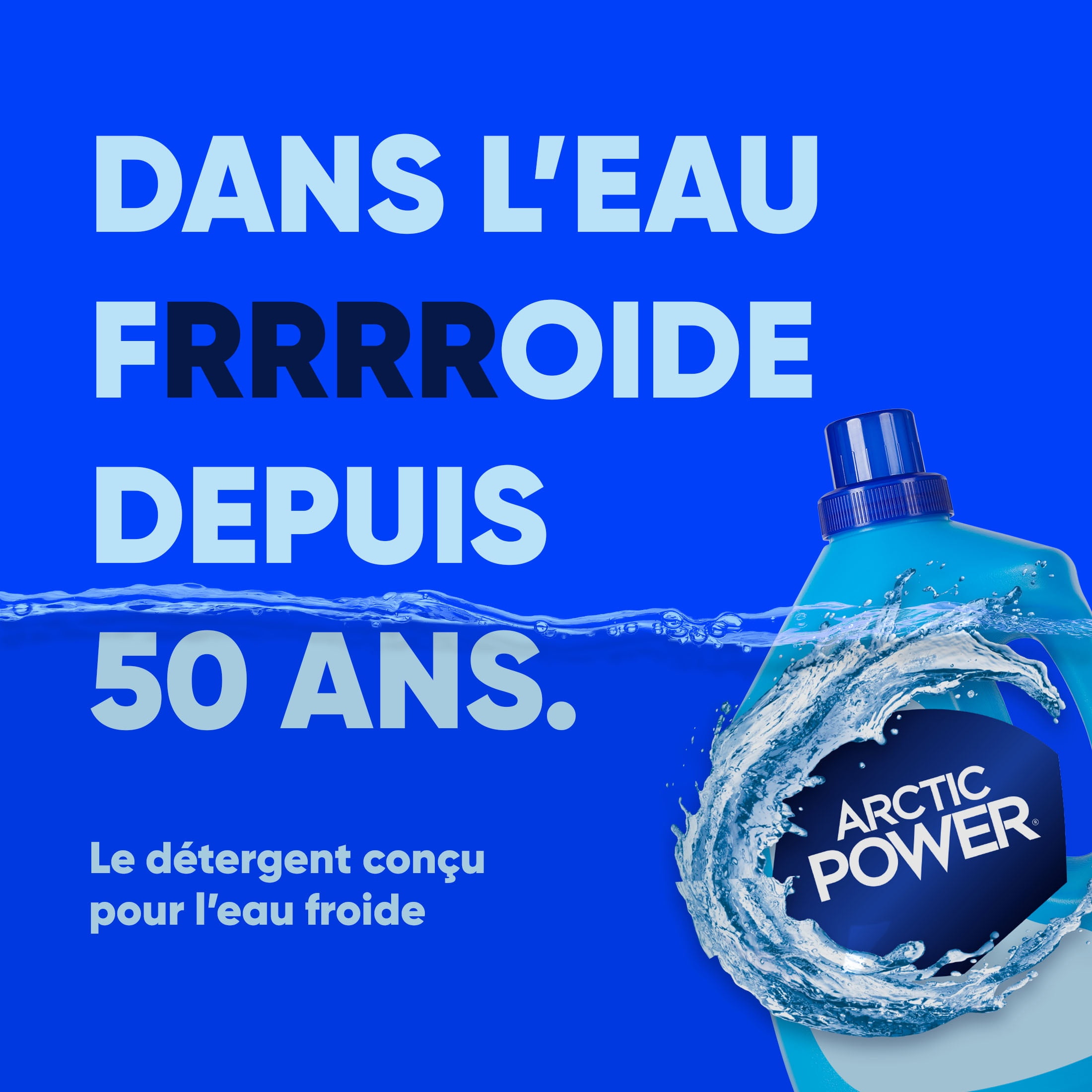 Détersif biodégradable Fraîcheur cascade d'Arctic Power pour eau froide