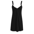 thumbnail image 5 of Dvprdro Lace Built In Bra Criss Criss Dress for Women V Neck Sleeveless Loose Mini Solid Color Summer, 5 of 9