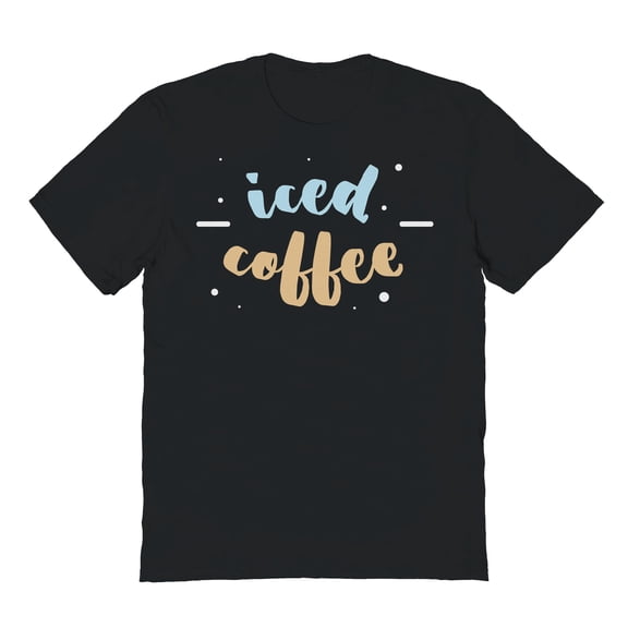 Iced Coffee Humor Graphic Black Men's Cotton T-Shirt