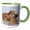 Green/White, variant on 3drose, Brazil, the Pantanal, Adult Capybara and Young in the Rio Cuiaba., 15oz Two-tone Green Mug
