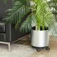 thumbnail image 5 of 4 Pack Metal Rolling Plant Stand Base, Planter Caddy with Wheels for Indoor and Outdoor Pots (10.6 Inches), 5 of 10