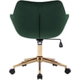 thumbnail image 5 of DUHOME Modern Home Office Chair Velvet Desk Chair with Gold Metal Base with Mid Back Cute Ergonomic Computer Desk Chair Task Chair with Arms, Wheels Adjustable Swivel 1PCS (Dark Green), 5 of 15