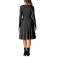 thumbnail image 3 of INSPIRE CHIC Knee Length Dress for Women Ruffle A Line Waist Strap Crew Neck Casual Dresses Long Sleeve Dress, 3 of 6