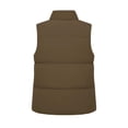 thumbnail image 5 of cocolona Puffer Vest for Women Stand Collar Zipper Snap Sleeveless Jacket Casual LightWeight Winter Warm Outerwear, 5 of 7