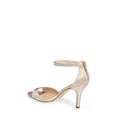 thumbnail image 4 of NINA Womens Beige Ankle Strap Gem Accent Volanda Almond Toe Stiletto Zip-Up Dress Sandals Shoes 9, 4 of 4